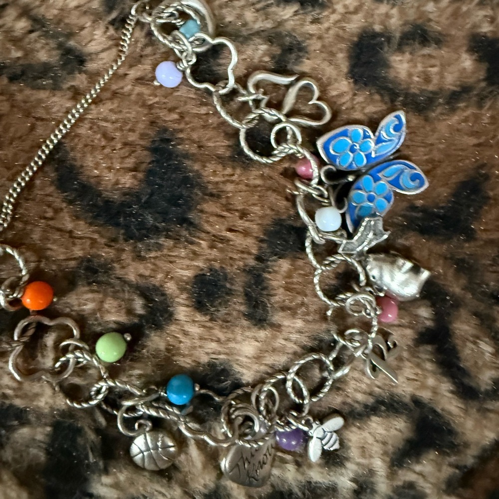 James Avery Silver Bracelet with Colorful Charms